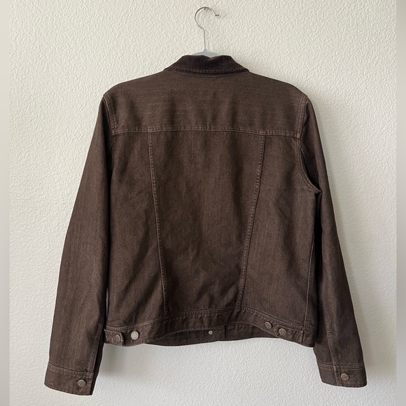 Lauren Ralph Jeans Co Brown Corduroy Collar Denim Jean Jacket Womens Size L - Picture 4 of 16